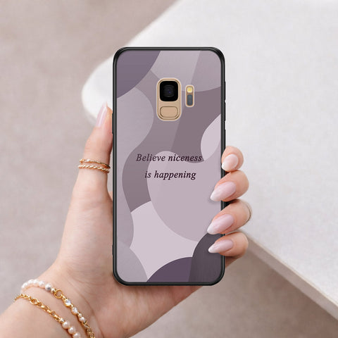 Samsung Galaxy S9 Cover - Happy Series - HQ Ultra Shine Premium Infinity Glass Soft Silicon Borders Case