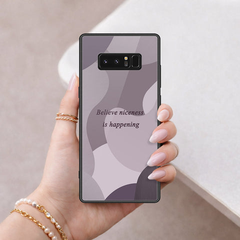 Samsung Galaxy Note 8 Cover - Happy Series - HQ Ultra Shine Premium Infinity Glass Soft Silicon Borders Case
