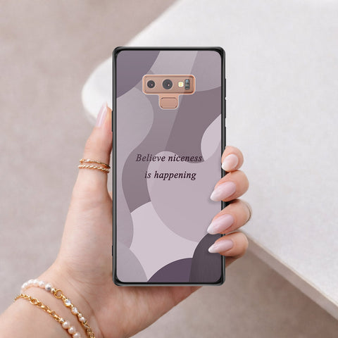 Samsung Galaxy Note 9 Cover - Happy Series - HQ Ultra Shine Premium Infinity Glass Soft Silicon Borders Case