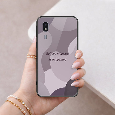 Samsung Galaxy A2 Core Cover - Happy Series - HQ Ultra Shine Premium Infinity Glass Soft Silicon Borders Case