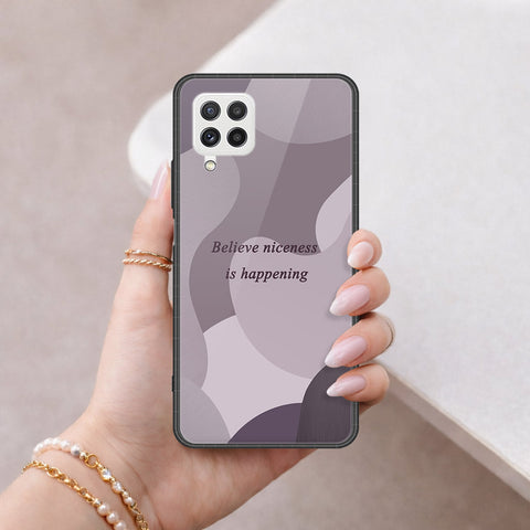Samsung Galaxy A22 Cover - Happy Series - HQ Ultra Shine Premium Infinity Glass Soft Silicon Borders Case