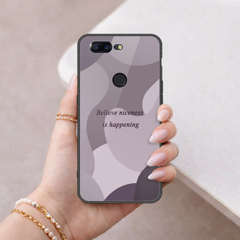 OnePlus 5T Cover - Happy Series - HQ Ultra Shine Premium Infinity Glass Soft Silicon Borders Case