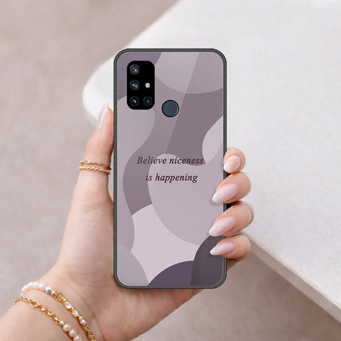 OnePlus Nord N10 Cover - Happy Series - HQ Ultra Shine Premium Infinity Glass Soft Silicon Borders Case