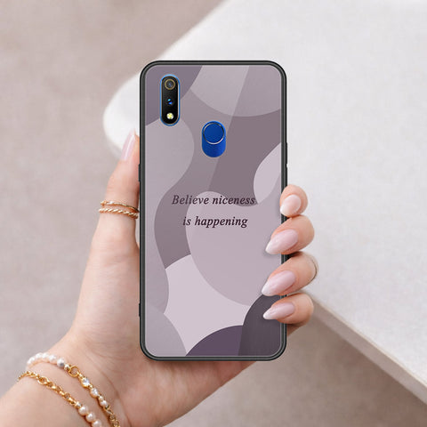 Realme 3 Pro Cover - Happy Series - HQ Ultra Shine Premium Infinity Glass Soft Silicon Borders Case