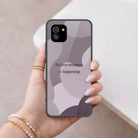 Samsung Galaxy A03 Cover - Happy Series - HQ Ultra Shine Premium Infinity Glass Soft Silicon Borders Case