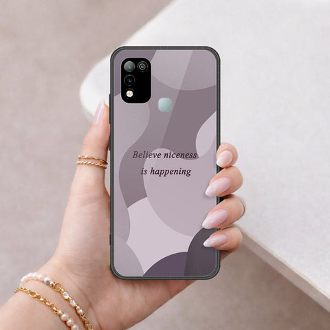 Infinix Hot 10 Play Cover - Happy Series - HQ Ultra Shine Premium Infinity Glass Soft Silicon Borders Case