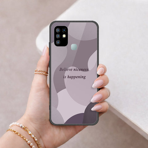 Infinix Hot 10 Cover - Happy Series - HQ Ultra Shine Premium Infinity Glass Soft Silicon Borders Case