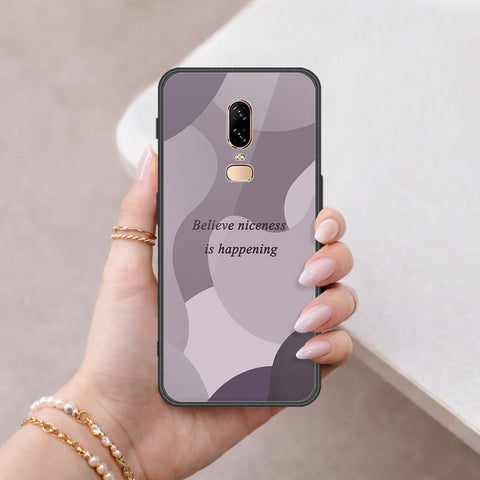 OnePlus 6 Cover - Happy Series - HQ Ultra Shine Premium Infinity Glass Soft Silicon Borders Case