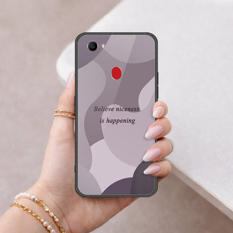 Oppo F7 Cover - Happy Series - HQ Ultra Shine Premium Infinity Glass Soft Silicon Borders Case