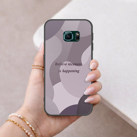 Samsung Galaxy S6 Edge Cover - Happy Series - HQ Ultra Shine Premium Infinity Glass Soft Silicon Borders Case
