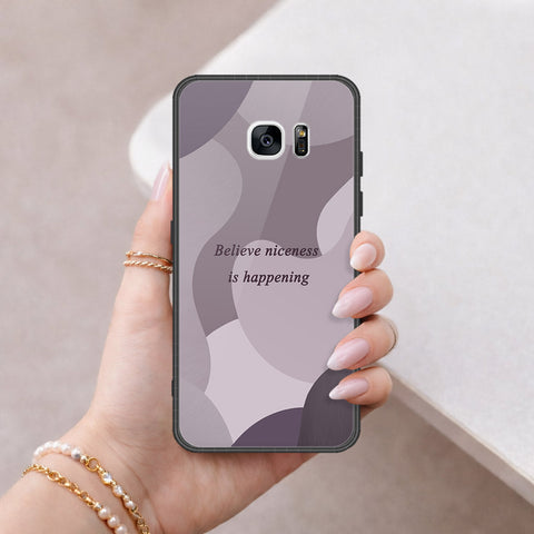 Samsung Galaxy S7 Edge Cover - Happy Series - HQ Ultra Shine Premium Infinity Glass Soft Silicon Borders Case