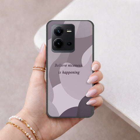 Vivo V25e Cover - Happy Series - HQ Ultra Shine Premium Infinity Glass Soft Silicon Borders Case