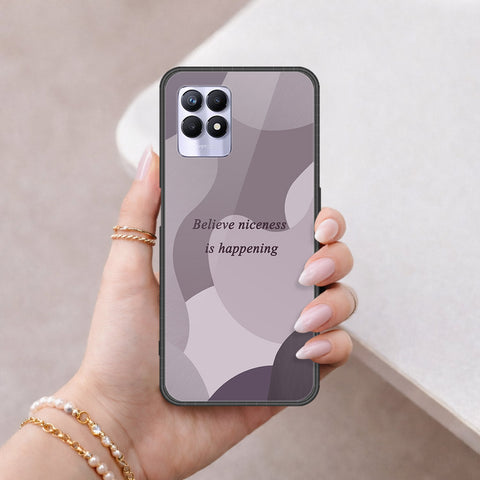 Realme 8i Cover - Happy Series - HQ Ultra Shine Premium Infinity Glass Soft Silicon Borders Case