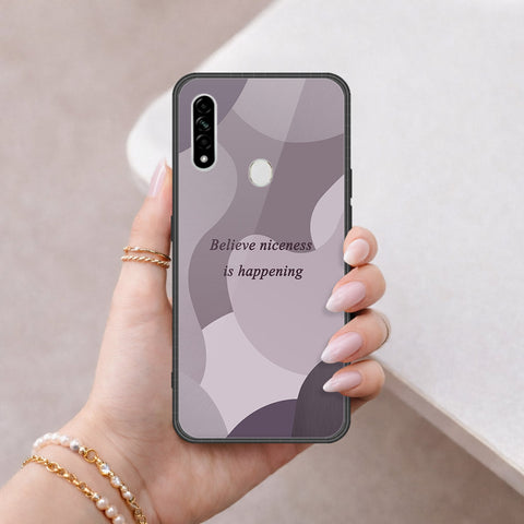 Oppo A8 Cover - Happy Series - HQ Ultra Shine Premium Infinity Glass Soft Silicon Borders Case