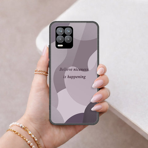Realme 8 Cover - Happy Series - HQ Ultra Shine Premium Infinity Glass Soft Silicon Borders Case