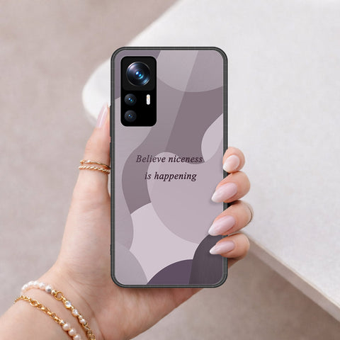 Xiaomi 12T Pro Cover - Happy Series - HQ Ultra Shine Premium Infinity Glass Soft Silicon Borders Case