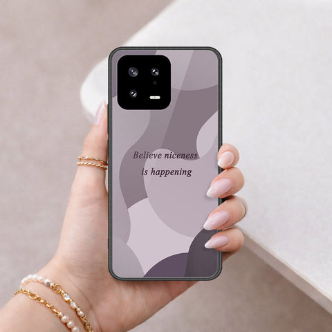 Xiaomi 13 Cover - Happy Series - HQ Ultra Shine Premium Infinity Glass Soft Silicon Borders Case