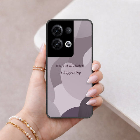 Oppo Reno 8 Pro  Cover - Happy Series - HQ Ultra Shine Premium Infinity Glass Soft Silicon Borders Case