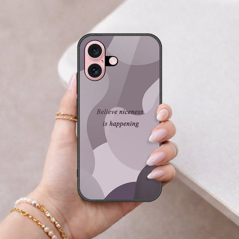 iPhone 16 - Happy Series - HQ Ultra Shine Premium Infinity Glass Soft Silicon Borders Case