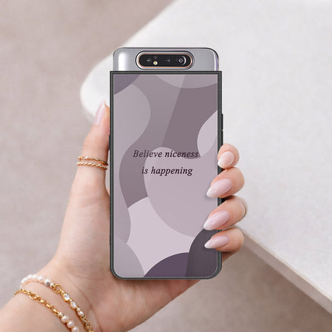 Samsung Galaxy A80 Cover - Happy Series - HQ Ultra Shine Premium Infinity Glass Soft Silicon Borders Case