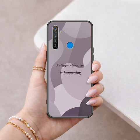 Realme 5 Cover - Happy Series - HQ Ultra Shine Premium Infinity Glass Soft Silicon Borders Case