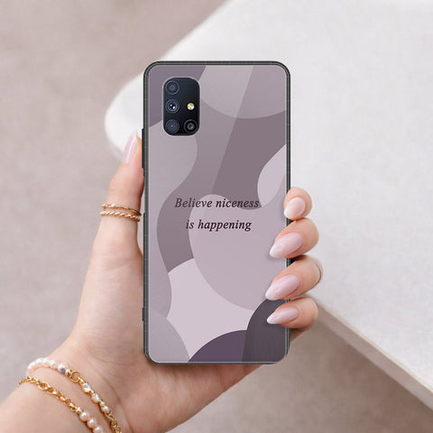 Samsung Galaxy M51 Cover - Happy Series - HQ Ultra Shine Premium Infinity Glass Soft Silicon Borders Case