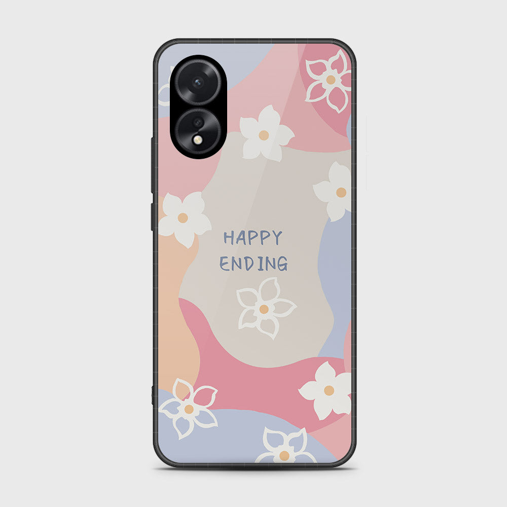 Oppo A38 Cover- Happy Series - HQ Ultra Shine Premium Infinity Glass Soft Silicon Borders Case