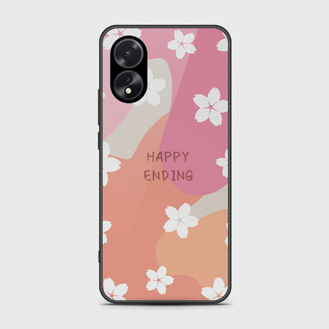 Oppo A18 Cover- Happy Series - HQ Ultra Shine Premium Infinity Glass Soft Silicon Borders Case