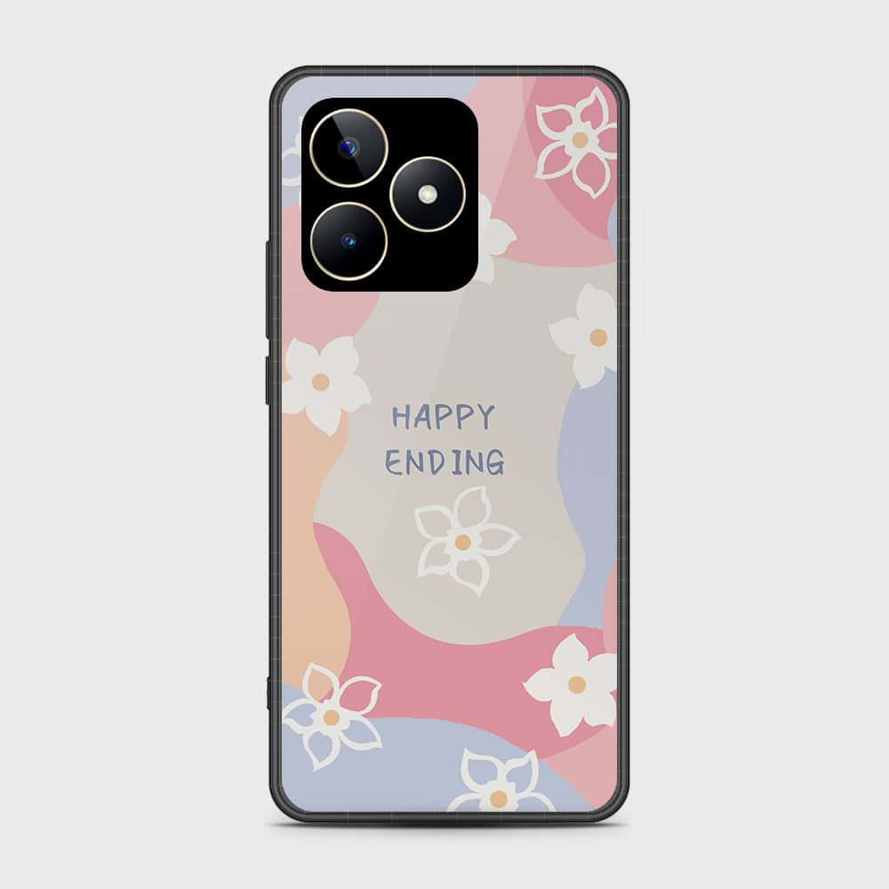 Realme C51 Cover- Happy Series - HQ Ultra Shine Premium Infinity Glass Soft Silicon Borders Case