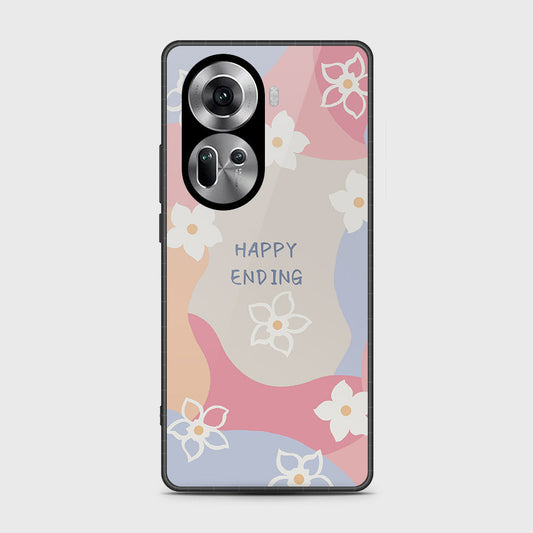 Oppo Reno 11 5G Cover- Happy Series - HQ Ultra Shine Premium Infinity Glass Soft Silicon Borders Case