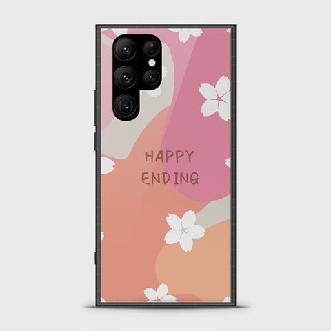 Samsung Galaxy S23 Ultra 5G Cover - Happy Series - D4 - HQ Ultra Shine Premium Infinity Glass Soft Silicon Borders Case ( Fast Delivery )