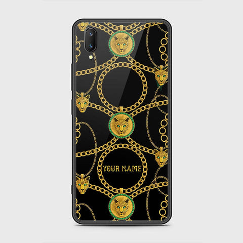 Vivo V11 Cover - Gold Series - HQ Ultra Shine Premium Infinity Glass Soft Silicon Borders Case