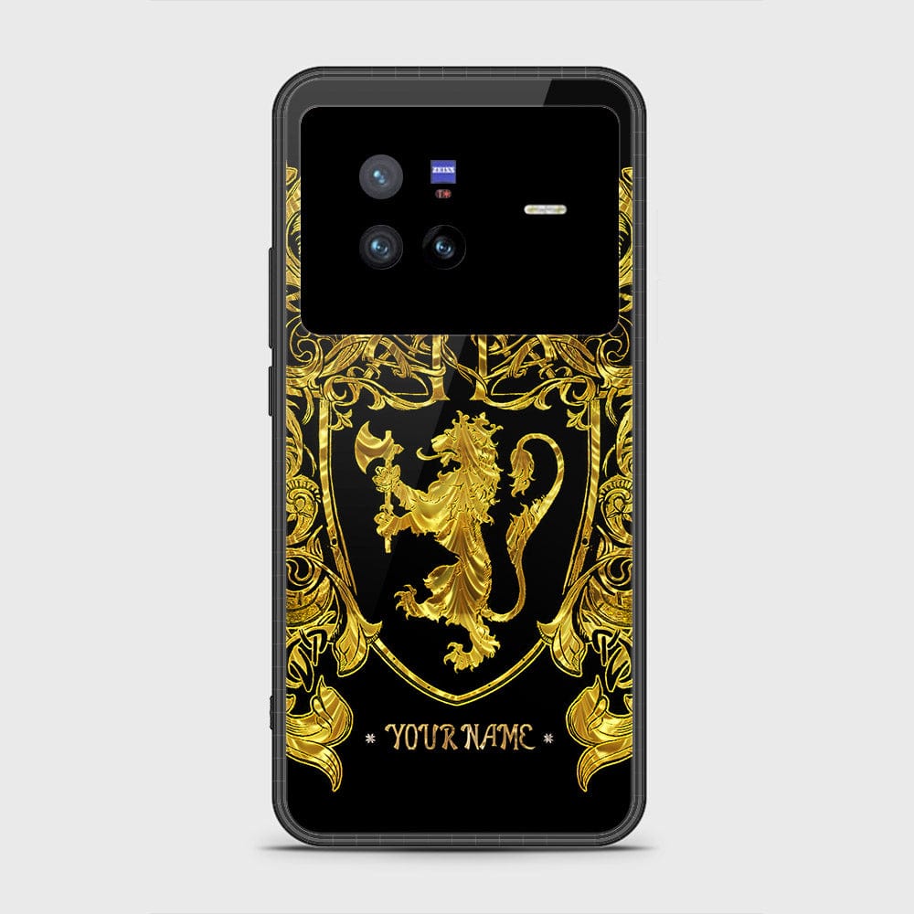 Vivo X80 Cover - Gold Series - D35 - HQ Ultra Shine Premium Infinity Glass Soft Silicon Borders Case ( Fast Delivery )