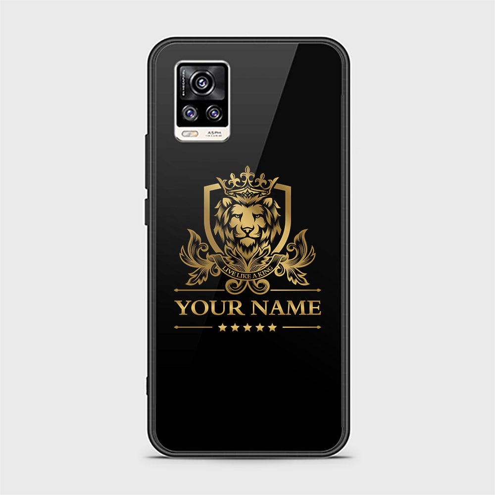 Vivo V20 Cover - Gold Series - D37 - HQ Ultra Shine Premium Infinity Glass Soft Silicon Borders Case ( Fast Delivery )
