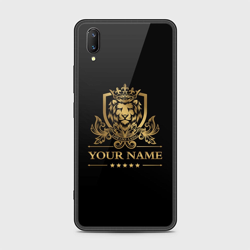 Vivo V11 Cover - Gold Series - HQ Ultra Shine Premium Infinity Glass Soft Silicon Borders Case