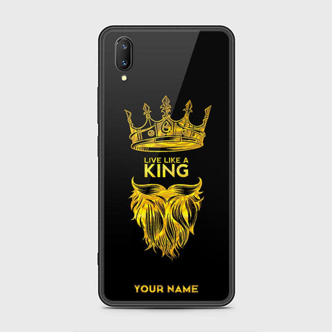 Vivo V11 Cover - Gold Series - HQ Ultra Shine Premium Infinity Glass Soft Silicon Borders Case