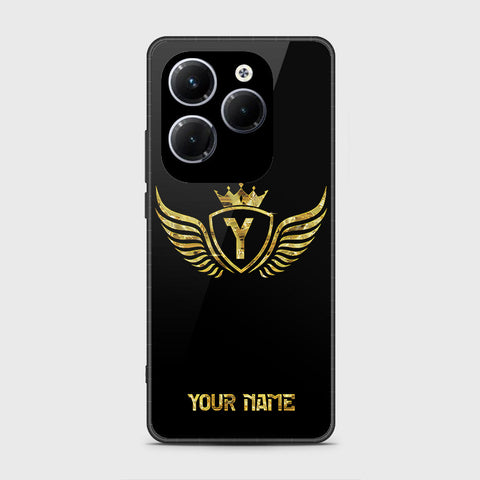 Infinix Hot 40 Pro Cover- Gold Series - HQ Ultra Shine Premium Infinity Glass Soft Silicon Borders Case