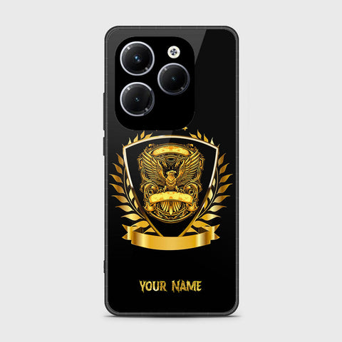 Infinix Hot 40 Pro Cover- Gold Series - HQ Ultra Shine Premium Infinity Glass Soft Silicon Borders Case