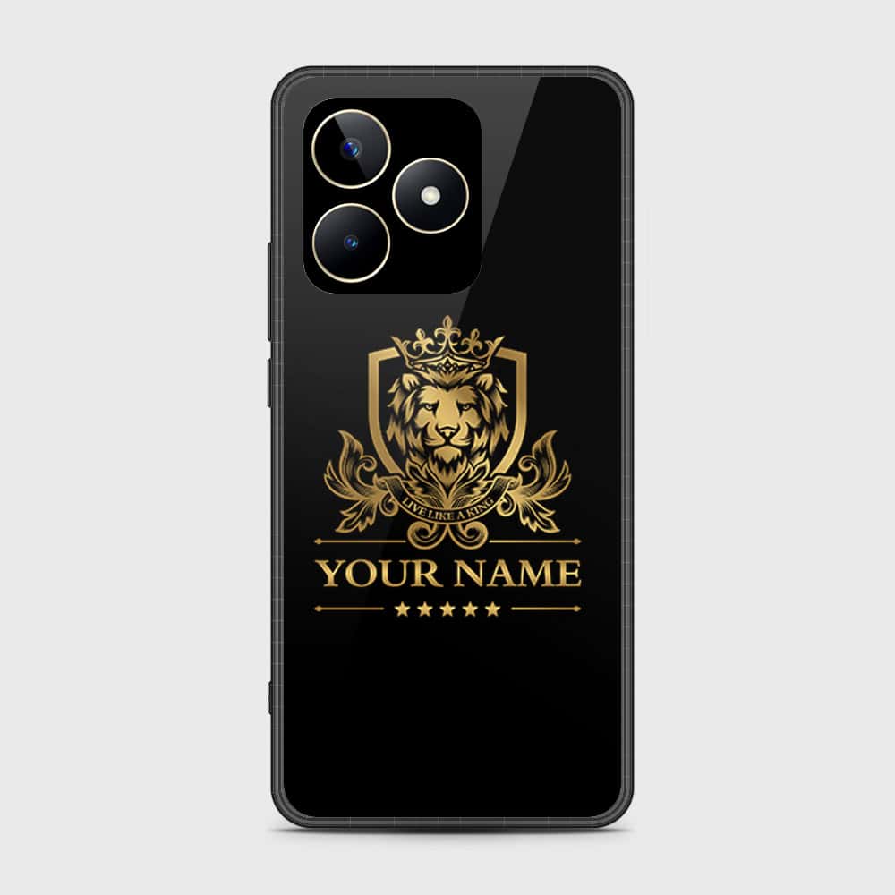 Realme C51 Cover- Gold Series - HQ Ultra Shine Premium Infinity Glass Soft Silicon Borders Case