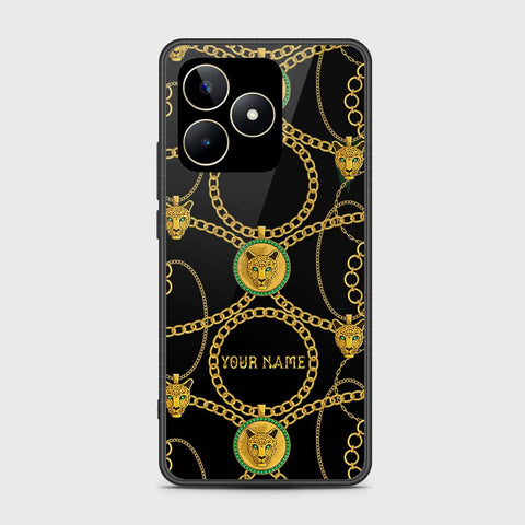 Realme C51 Cover- Gold Series - HQ Ultra Shine Premium Infinity Glass Soft Silicon Borders Case