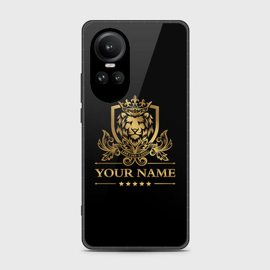Oppo Reno 10 Cover- Gold Series - HQ Ultra Shine Premium Infinity Glass Soft Silicon Borders Case