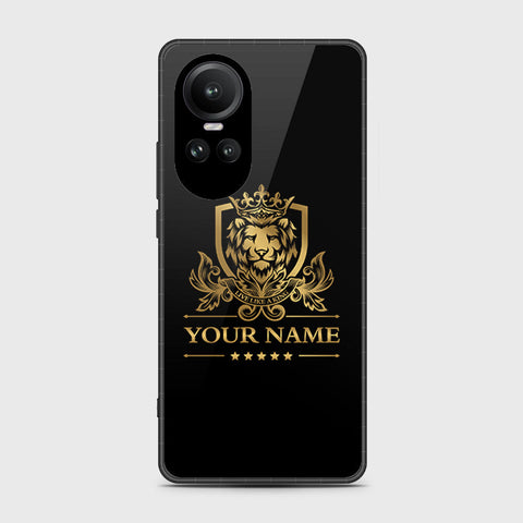 Oppo Reno 10 Cover- Gold Series - HQ Ultra Shine Premium Infinity Glass Soft Silicon Borders Case