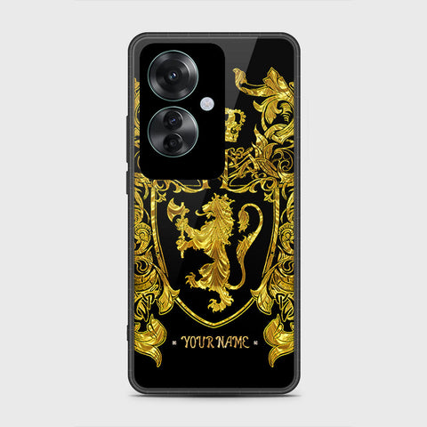 Oppo Reno 11F 5G Cover- Gold Series - HQ Ultra Shine Premium Infinity Glass Soft Silicon Borders Case