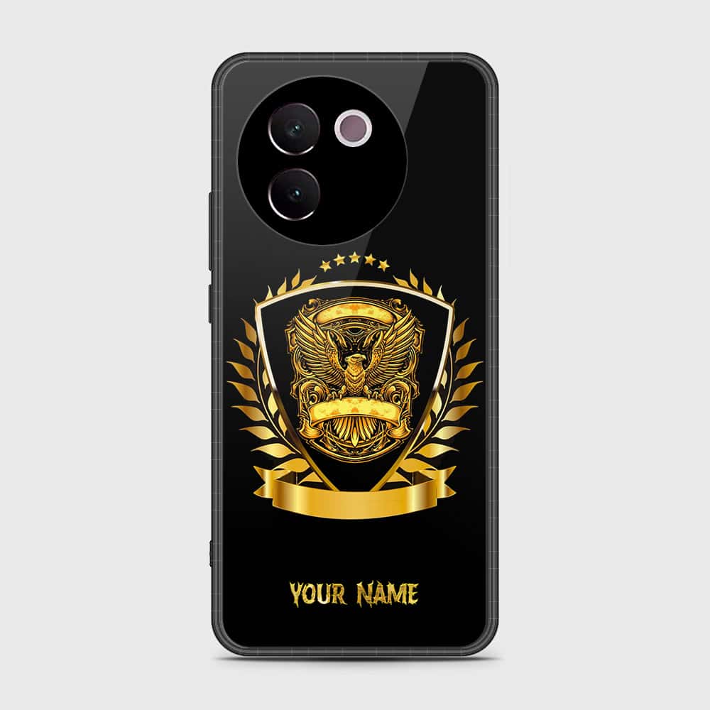 Vivo V30e Cover- Gold Series - HQ Ultra Shine Premium Infinity Glass Soft Silicon Borders Case (Fast Delivery)