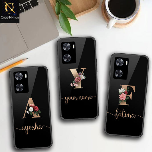 Oppo A77s Cover - Personalized Alphabet Series Series - HQ Ultra Shine Premium Infinity Glass Soft Silicon Borders Case