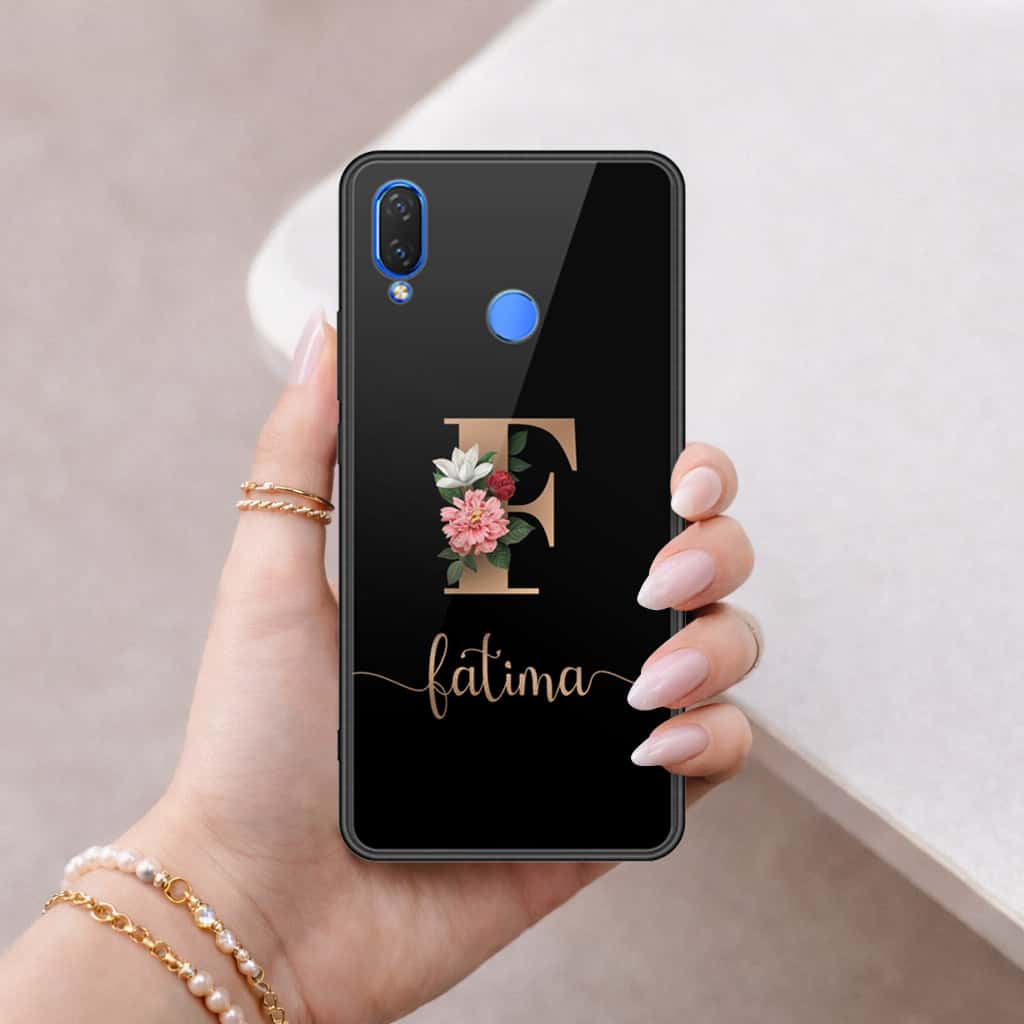 Huawei Honor Play Cover - Personalized Alphabet Series - HQ Ultra Shine Premium Infinity Glass Soft Silicon Borders Case