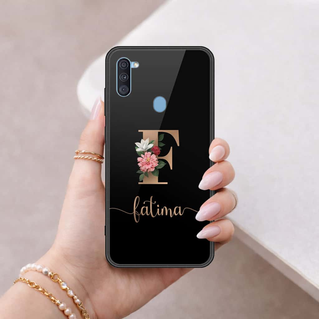 Samsung Galaxy M11 Cover - Personalized Alphabet Series - HQ Ultra Shine Premium Infinity Glass Soft Silicon Borders Case