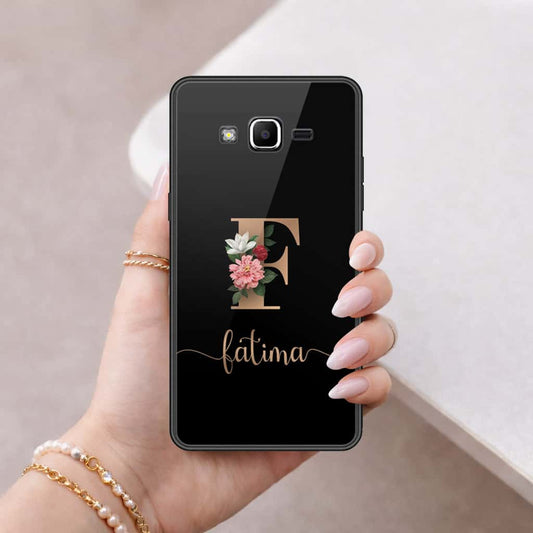 Samsung Galaxy Grand Prime Cover - Personalized Alphabet Series - HQ Ultra Shine Premium Infinity Glass Soft Silicon Borders Case
