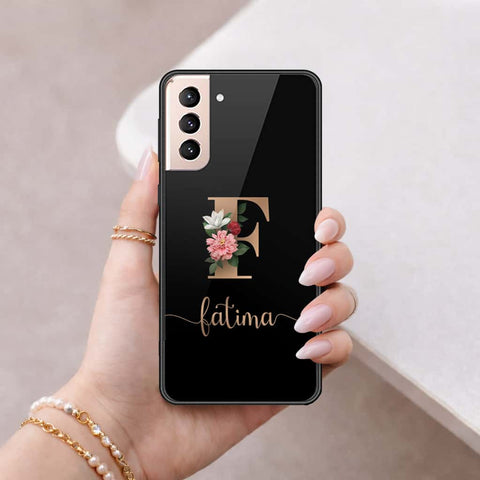 Samsung Galaxy S21 5G Cover - Personalized Alphabet Series - HQ Ultra Shine Premium Infinity Glass Soft Silicon Borders Case