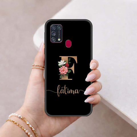Samsung Galaxy M21s Cover - Personalized Alphabet Series - HQ Ultra Shine Premium Infinity Glass Soft Silicon Borders Case